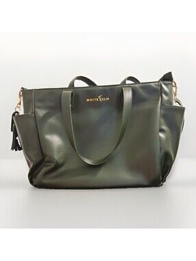 NWOT WHITE ELM-Aquila Tote Bag - Olive Green Large Tote Bag with Crossbody Strap